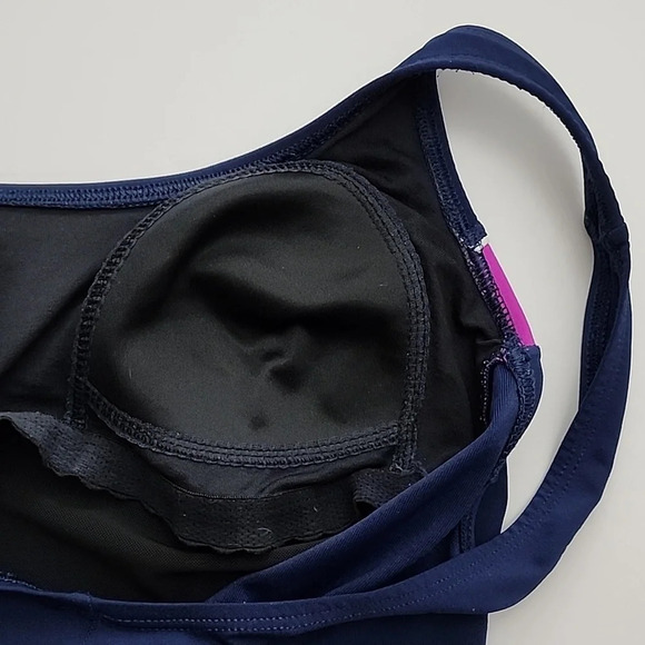 TYR Women's Blue Pink Tank Solid Paneled Piping One Piece  Swimsuit Size Medium - Picture 11 of 14